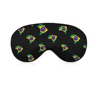 Brazil Flag Map Sleeping Blindfold Mask Cute Eye Shade Cover with Adjustable Strap for Women Men Night
