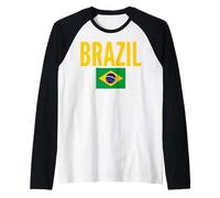 Brazil Flag Pride National Identity Raglan Baseball Tee