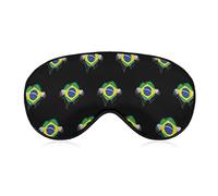 Brazil Flag Proud Sleep Mask Night Cover Eye for Women Men BlockLight for Airplane Travel Nap Adjustable Strap