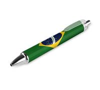 Brazil Flag Retractable Ballpoint Pen Black Ink Ball Point 0.5mm Smooth Writing Note Taking Accessories For Office 1 PCS AS PIC 1