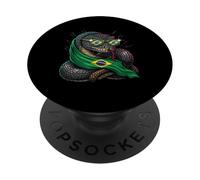 Brazil Flag Snake Brazilian Roots Brasilian Pride Brasil PopSockets Adhesive PopGrip
