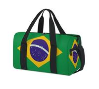 Brazil Flag Sport Duffel Bags for Kids Girls Boys Women Men Flag Print Overnight Weekender Travel Bag Tote Carry Gym Casual Duffel Bags