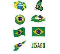 Brazil Flag Temporary Tattoos for Football Match Party Festival National Flag Sticker on Arm Face for Kids Adults