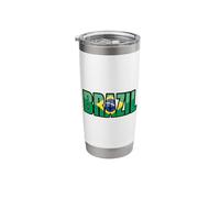 Brazil Flag Typography Stainless Steel Insulated Tumbler