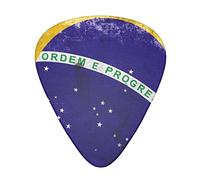Brazil Flag with a Vintage and Old Look 12-Pack Guitar Picks, Includes Thin, Medium & Heavy Gauges 3 Sizes for Guitar Electric Acoustic Picks