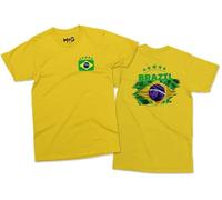 Brazil Football Graphic T-Shirt - Yellow - M - Copa Do Mundo Brasil Camisa - World Cup Football T-Shirt - World Team Cup Brazil Shirt - Brazil Football Shirts