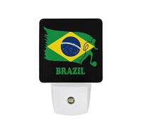 Brazil Football Soccer Flag Funny LED Night Lights Plug Into Wall Smart Lighting for Hallways Kitchen Bedroom