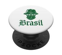 Brazil Gift Flag Brazilian Fan Vintage Samba Brasil Retro PopSockets Adhesive PopGrip