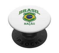 Brazil Gift Flag Brazilian Fan Vintage Samba Brasil Retro PopSockets Adhesive PopGrip