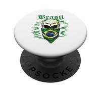Brazil Gift Flag Brazilian Fan Vintage Samba Brasil Retro PopSockets Adhesive PopGrip