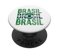Brazil Gift Flag Brazilian Fan Vintage Samba Brasil Retro PopSockets Adhesive PopGrip