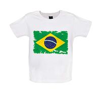 Brazil Grunge Style Flag - Organic Baby/Toddler T-Shirt - White - 18-24 Months