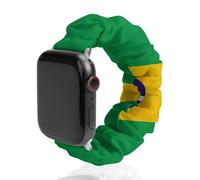 Brazil Jiu-Jitsu Brazilian Flag Universal Scrunchie Watch Band Compatible with IWatch Series 11 10 9 8 7 Strap