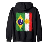 Brazil Kurdistan Half Flag Brazilian Kurdish Jersey Zip Hoodie