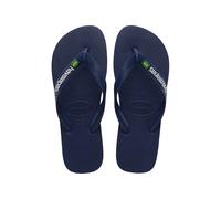 Havaianas - Brasil Logo, Iconic, Comfortable and Durable Flip-Flops, Straps with Brazilian Flag and Non-Slip Sole with Colourful Stripes, Adults Unisex, Navy Blue, 8.5/9