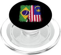 Brazil Malaysia Half Flag Brazilian Malaysian Heritage PopSockets PopGrip for MagSafe