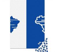 Brazil Map Icon Split Design 1000 Piece Jigsaw Puzzle, Global Monument Landscape, Mindful Activity, Premium Paper Puzzle, Birthday Gift for Families, 70x50cm/1000pcs