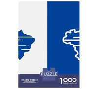 Brazil Map Icon Split Design Adult Paper Puzzle, Old Europe Travel Artwork, Matte Printed Jigsaw for Adults, Mindful Activity, Adult Puzzle, 70x50cm/1000pcs