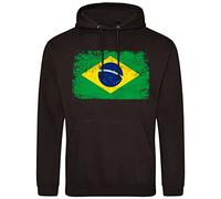 Brazil Mens Hoodie Brasil World Football Gifts Brazilian Soccer Supporters Hooded Sweatshirt 2024, S, Black