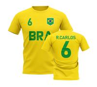 Brazil Men's Roberto Carlos Country Code Hero T-Shirt in Yellow | Size: Small Brazil Yellow S