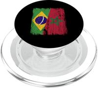 Brazil Morocco Half Flag Brazilian Moroccan Heritage PopSockets PopGrip for MagSafe
