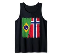 Brazil Norway Half Flag Brazilian Norwegian Ancestry Tank Top