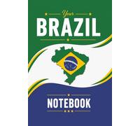 Brazil Notebook: 6 x 9 College Ruled Notebook Featuring a [Country] Map Design in National Colors | 200 Pages