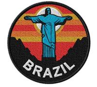 Brazil Patch for Clothes Christ the Redeemer Tropic Green - Embroidered Iron on Patch for Backpack Jacket - Fabric Patches for Clothes Souvenirs & Gifts for Travelers ID45095