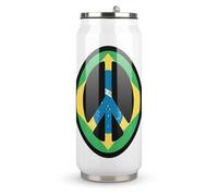 Brazil Peace Flag Fashion Coke Cup Stainless Steel Insulated Tumbler with Lid and Straw Reusable Drinking Bottle