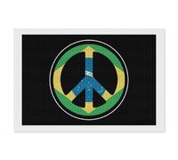 Brazil Peace Flag Square Diamond Art Kits for Adults 5D DIY Full Drill Painting Gems Wall Arts and Crafts 8"x12"