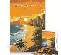 Brazil Rio De Janeiro Jigsaws 1000 Pieces for Teenagers Smart Training Peaceful Escape Flawless Cut Winter Gift (38x26cm)