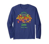 Brazil Samba Your Way Colorful Carnival Dance Mask Long Sleeve T-Shirt