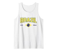 Brazil Sao Paulo Retro World Cup Football Tank Top