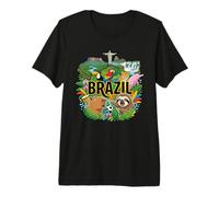 Brazil Sloth Capybara Pointing Meme - Brazilian Souvenir Premium T-Shirt