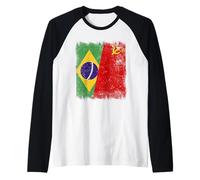 Brazil Soviet Union Flag Brazilian CCCP Heritage Raglan Baseball Tee