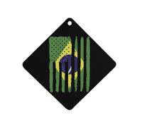 Brazil U.S.A Flag Automotive Air Fresheners Mirror Aromatherapy Tablets Ornament Car Fragrance Scented Cards Rhombus