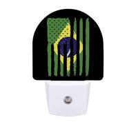 Brazil U.S.A Flag Funny LED Night Lights Plug Into Wall Smart Lighting for Hallways Kitchen Bedroom