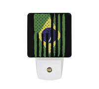 Brazil U.S.A Flag Funny LED Night Lights Plug Into Wall Smart Lighting for Hallways Kitchen Bedroom
