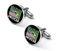 Brazil U.S.A Flag Men's Cufflinks Classic Alloy Cuff Link Fashion Shirt Accessories for Business Party Wedding 1.7cm