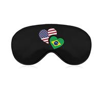 Brazil US Flag Eye Mask with Adjustable Strap for Men and Women Night Sleeping Travel Nap