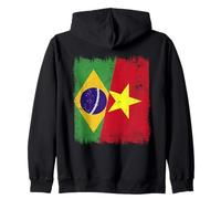 Brazil Vietnam Half Flag Brazilian Vietnamese History Zip Hoodie