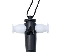 Brazil Whistle 3-Tone Plastic Percussion Tool for Samba Parades and Festivals - Black White Design 6.1cm