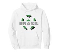 Brazil World Cup Retro Football Ball Outline Pullover Hoodie