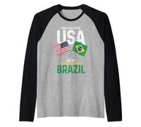 Brazilian American My History Began In Brazil Pride Vintage Raglan Baseball Tee