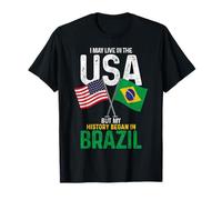 Brazilian American My History Began In Brazil Pride Vintage T-Shirt