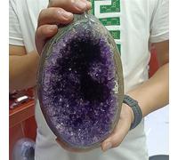 Brazilian Amethyst Dinosaur Egg Crystal Cave Raw Stone Hand-Polished Housemoving Office Ornaments (Size : 2-2.5kg) Gemstone Stone