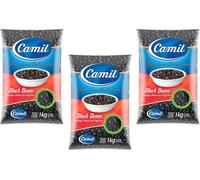 Brazilian Black Beans 1Kg - Natural - Vegan - High Fibre & Protein - Premium Selection - GMO Free - Camil Feijão Preto - Pack 3x - LondonWeek®