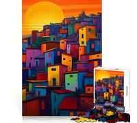 Brazilian Favela Jigsaw Puzzles 1000 Pieces for Adults Brain Memory Calm Leisure Tight Lock (38x26cm)