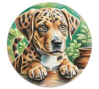 Brazilian Fila 1000 Piece Round Puzzle for Adults Kids 14+ Cute Pet Dog Puzzles Creative Unique Challenge Games Family Game 1000pcs (67.5x67.5cm)
