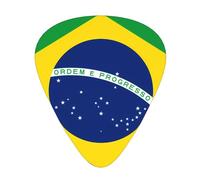 Brazilian flag 12 guitar picks per pack, available in 3 different thicknesses, suitable for electric guitars, ukuleles, etc.